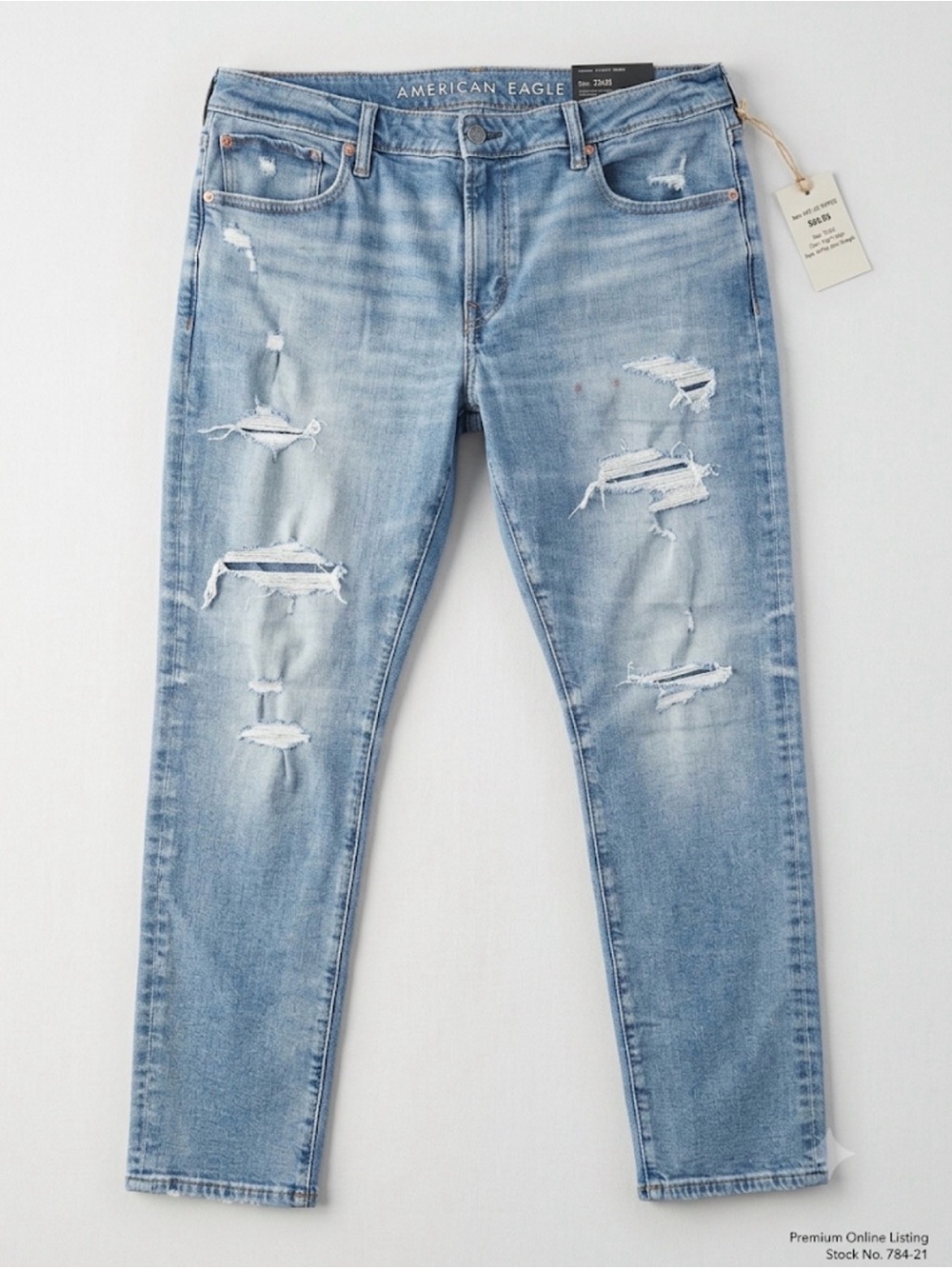 American Eagle AirFlex+ TENCEL™ Fibers Patched Athletic Skinny Jean Size 38/30 - Picture 1 of 7